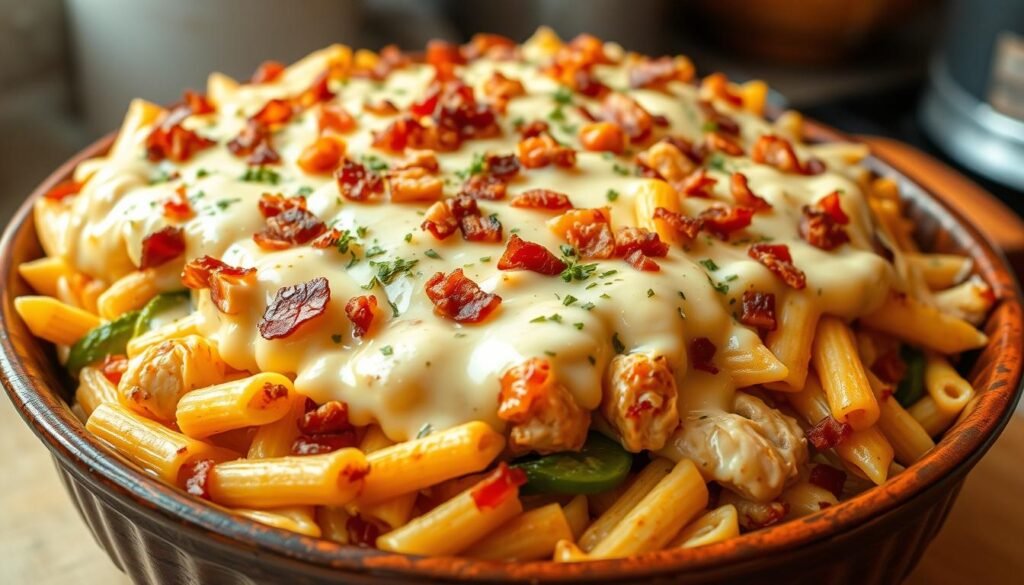 chicken bacon ranch pasta bake