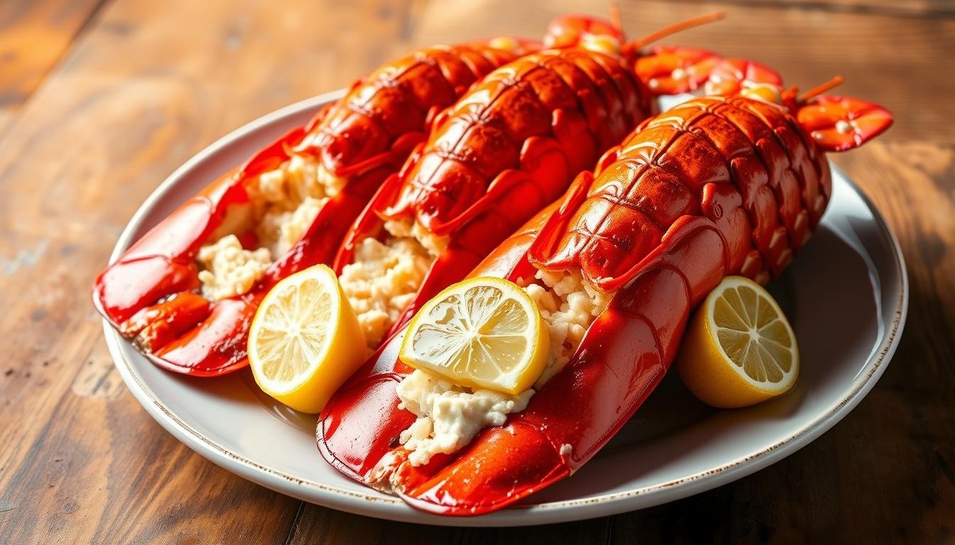 Boiled Lobster Tails with Garlic Lemon Butter