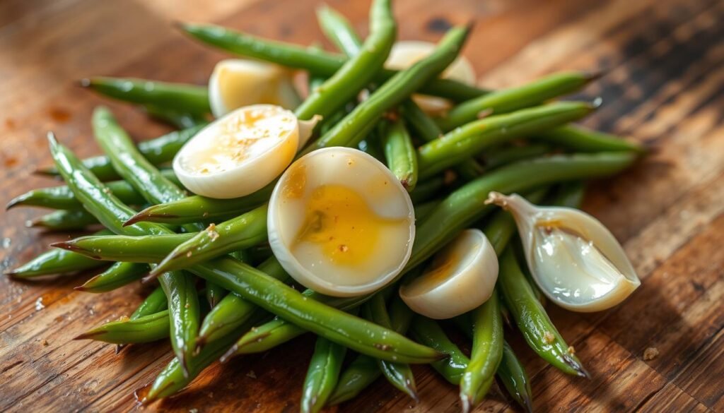 green beans and garlic