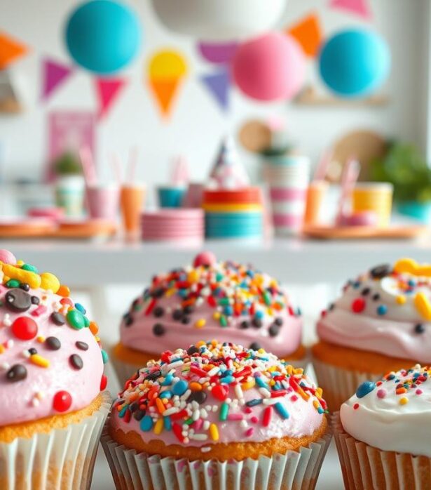 "DIY sprinkle bomb cakes for children’s parties"